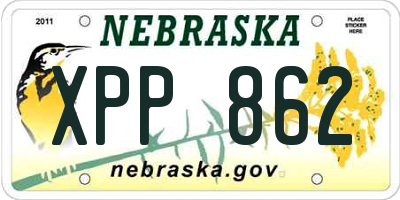 NE license plate XPP862