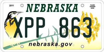 NE license plate XPP863
