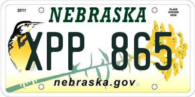 NE license plate XPP865
