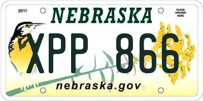 NE license plate XPP866