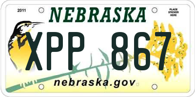 NE license plate XPP867