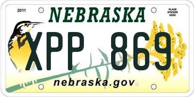 NE license plate XPP869