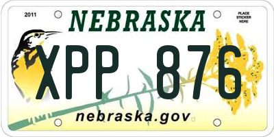 NE license plate XPP876