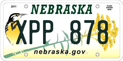 NE license plate XPP878