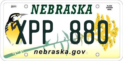 NE license plate XPP880