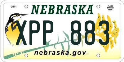 NE license plate XPP883
