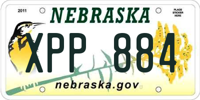 NE license plate XPP884