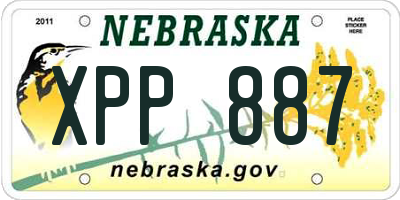 NE license plate XPP887