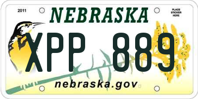 NE license plate XPP889