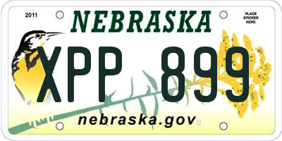 NE license plate XPP899
