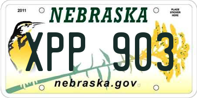 NE license plate XPP903