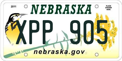NE license plate XPP905
