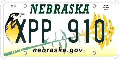 NE license plate XPP910