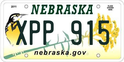 NE license plate XPP915