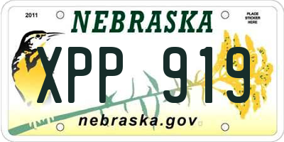 NE license plate XPP919