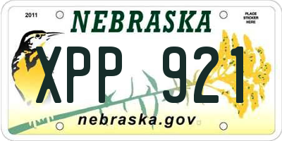 NE license plate XPP921