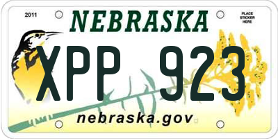 NE license plate XPP923