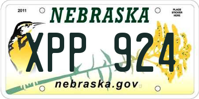 NE license plate XPP924