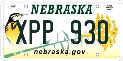 NE license plate XPP930