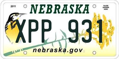 NE license plate XPP931