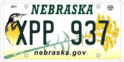 NE license plate XPP937