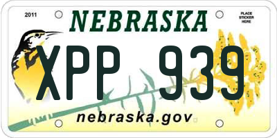 NE license plate XPP939