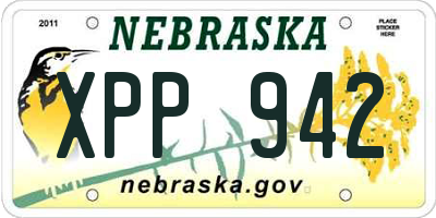 NE license plate XPP942