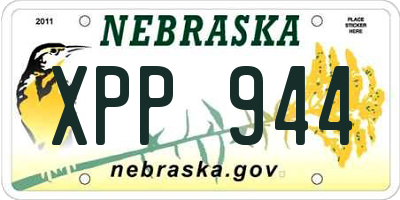 NE license plate XPP944