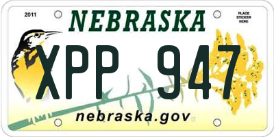 NE license plate XPP947