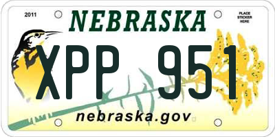 NE license plate XPP951