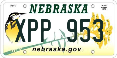 NE license plate XPP953