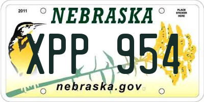 NE license plate XPP954