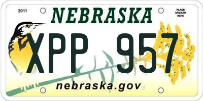 NE license plate XPP957
