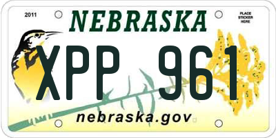 NE license plate XPP961