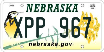 NE license plate XPP967
