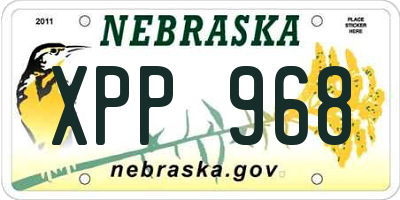 NE license plate XPP968