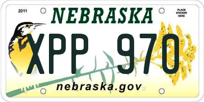 NE license plate XPP970