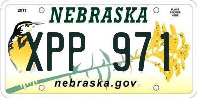 NE license plate XPP971