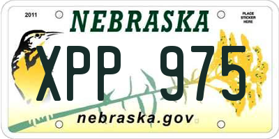 NE license plate XPP975