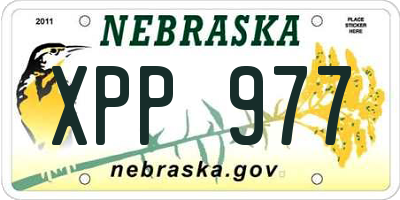 NE license plate XPP977
