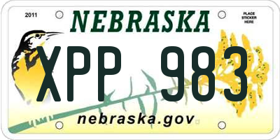 NE license plate XPP983