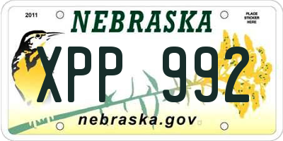 NE license plate XPP992