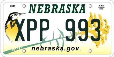 NE license plate XPP993