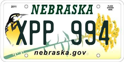 NE license plate XPP994