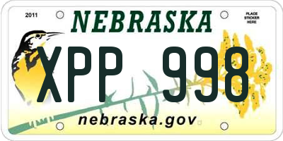 NE license plate XPP998