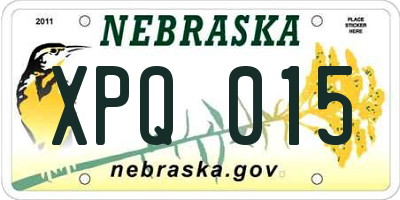 NE license plate XPQ015