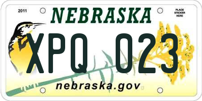 NE license plate XPQ023