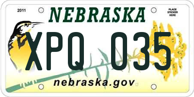 NE license plate XPQ035