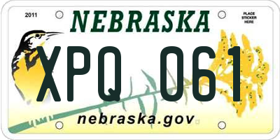 NE license plate XPQ061