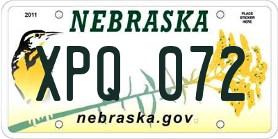 NE license plate XPQ072